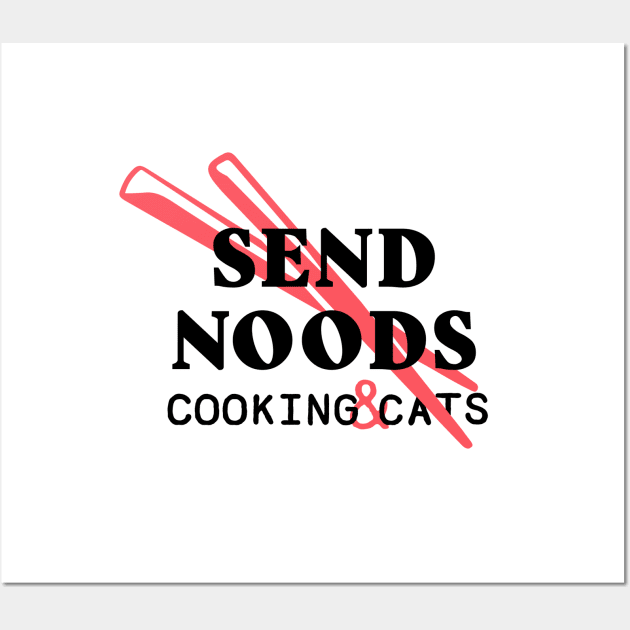 Send Noods Chopsticks Black Wall Art by CloudWalkerDesigns